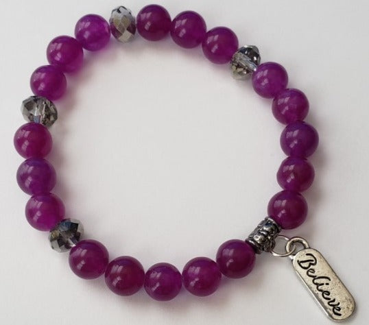 Purple (believe) charmed Bracelet