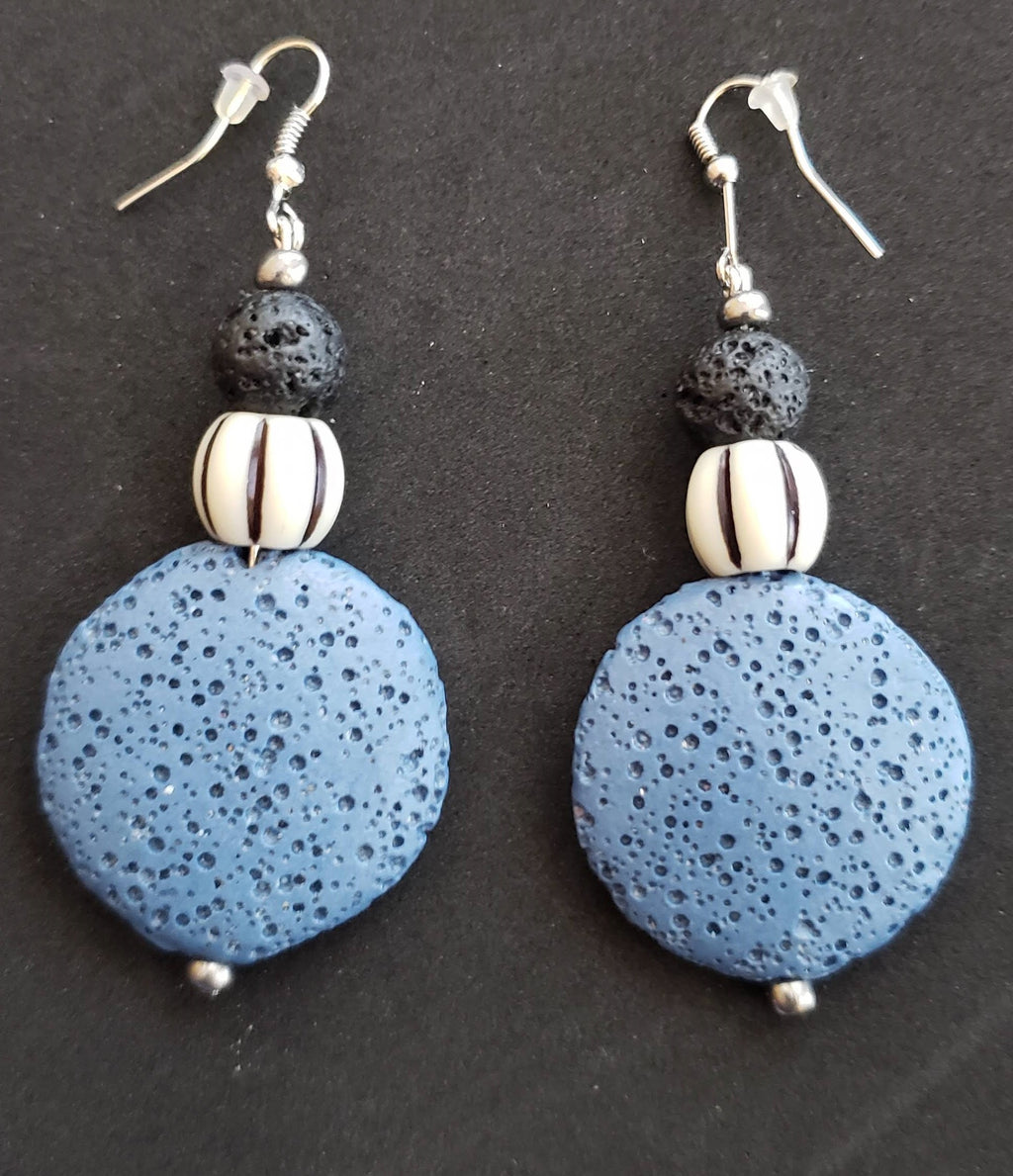 Round Lava Tribal Earring