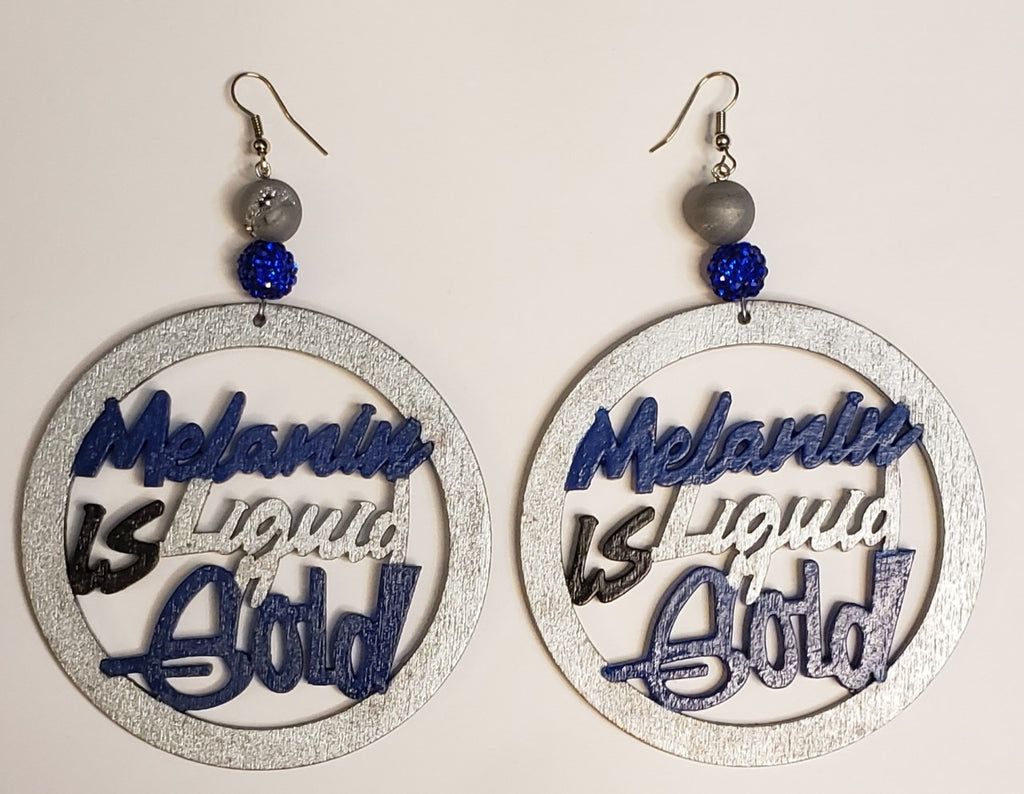 Melanin is Liquid Gold (Silver & Blue)